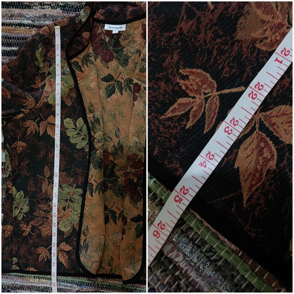 Vintage Serengeti Fall Leaf Print Tapestry Lightweight Basic Plus Size Blazer XL - Picture 8 of 10